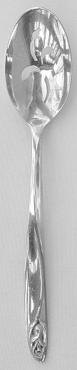 Anniversary Rose Silverplated  Pierced Table Serving Spoon