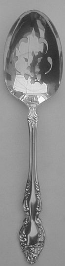 Baroque Rose Silverplated Table Serving Spoon Pierced