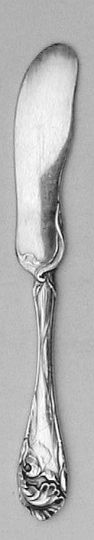 Flower De Luce aka Fleur De Luce 1904 Silverplated Flat Handle Individual Butter Knife