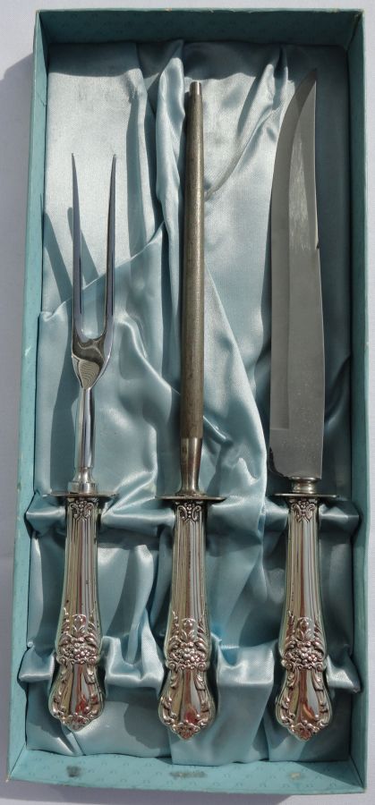 French Carving Set Silver & Carbon Steel Paris Acier Forge – Bernal Cutlery