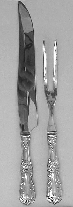 IC Burgundy Baroque Silverplated 2 pcs Carving Knife and Fork Set