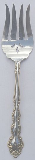 Gold Accent Modern Baroque Silverplated Cold Meat Fork
