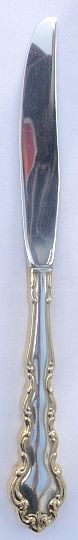 Gold Accent Modern Baroque Silverplated Modern Hollow Handle Dinner Knife