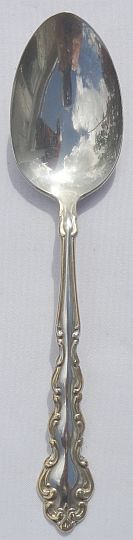 Gold Accent Modern Baroque Silverplated Table Serving Spoon
