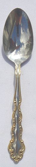 Gold Accent Modern Baroque Silverplated Tea Spoon