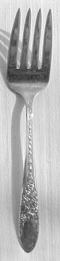 Rose and Leaf Silverplated Cold Meat Fork
