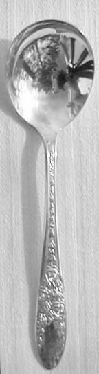 Rose and Leaf Silverplated Cream Soup Spoon
