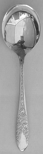 Rose and Leaf Silverplated Gumbo Soup Spoon