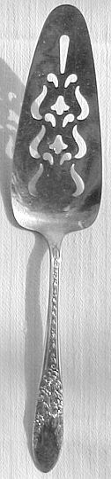Rose and Leaf Silverplated Pie Cake Server Pierced