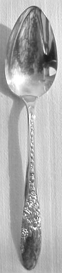 Rose and Leaf Silverplated Table Serving Spoon