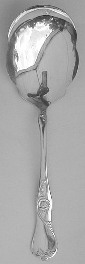 Rose and Scrolls 1950s Silverplated Casserole Spoon 