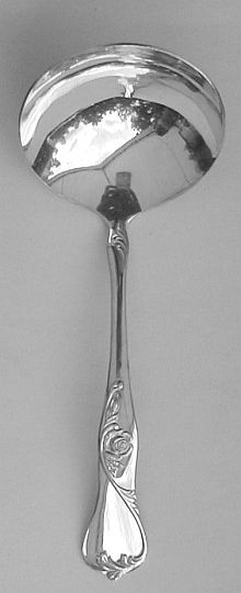 Rose and Scrolls 1950s Silverplated Gravy Ladle 