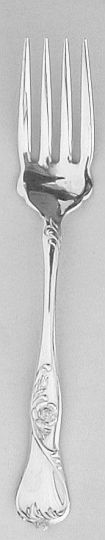 Rose and Scrolls 1950s Silverplated Salad Fork
