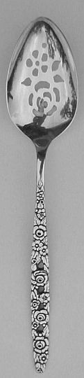 Silver Valentine Pierced  Silverplated Table-Serving Spoon